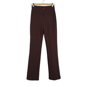 Vintage 90s Aziz Chocolate Brown Rib Knit High Rise Bootcut Pants M